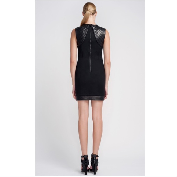 Alexander Wang Quilted Leather Yoke Mini Dress 2 - Picture 2 of 8